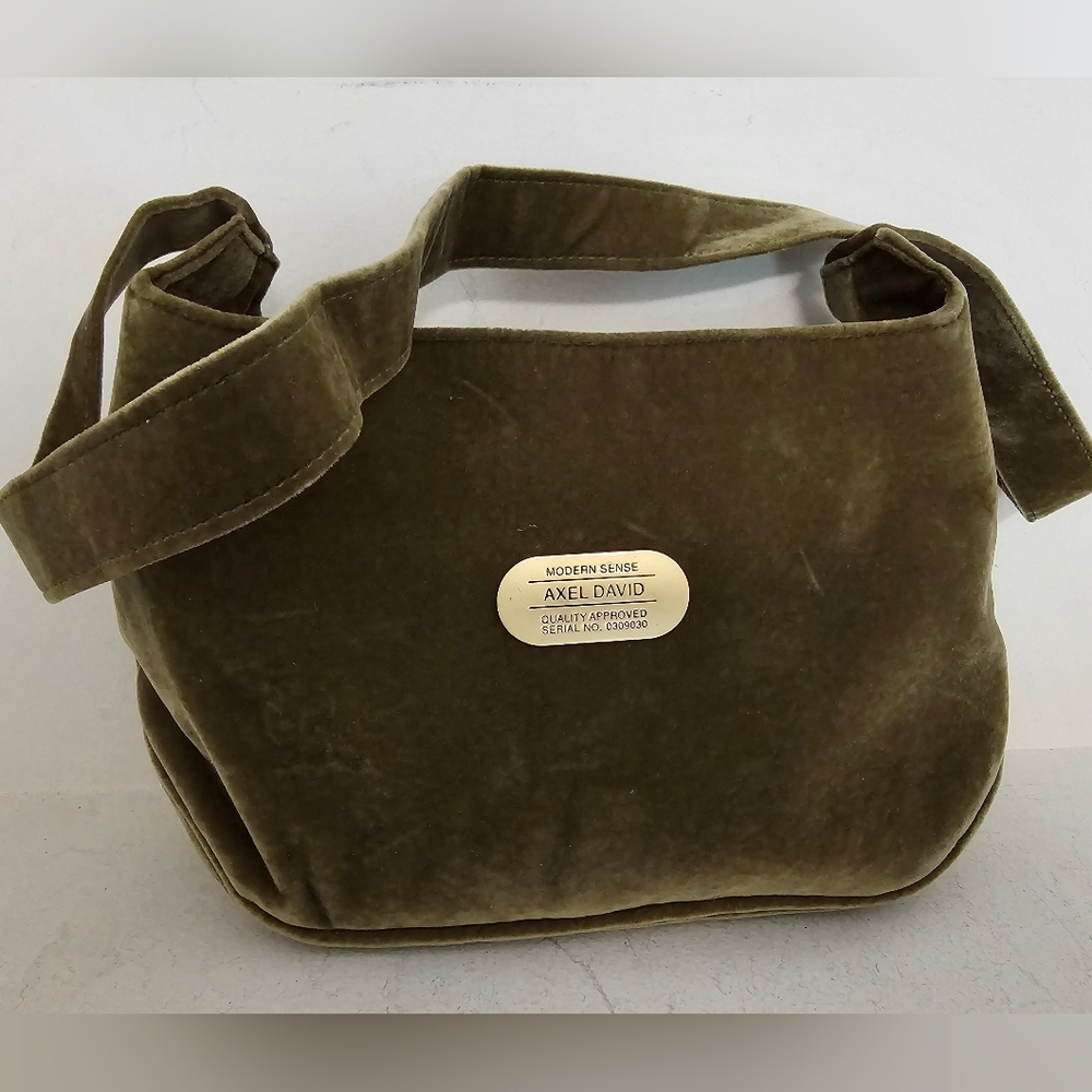 Axel David Modern Sense Velvet small shoulder bag Olive green